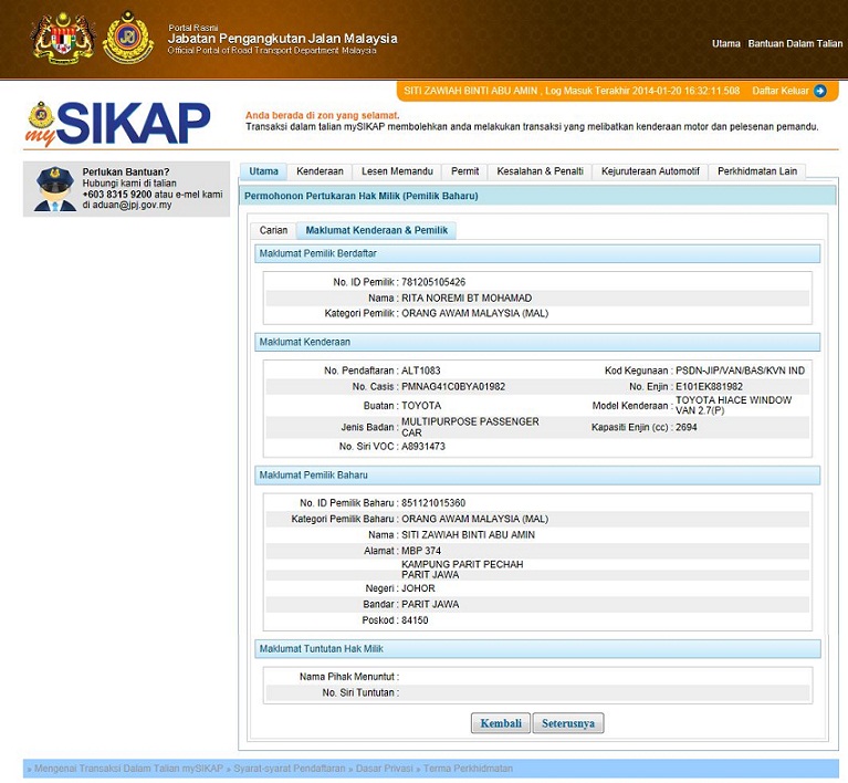 Contoh Surat Permohonan Menggunakan Kenderaan Jabatan